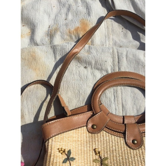 Fossil Tan and Brown Embroidered Tote Bag - Picture 5 of 14